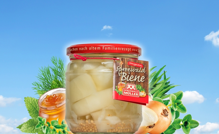 Honig-Biene (Honiggurken), 425 ml Glas